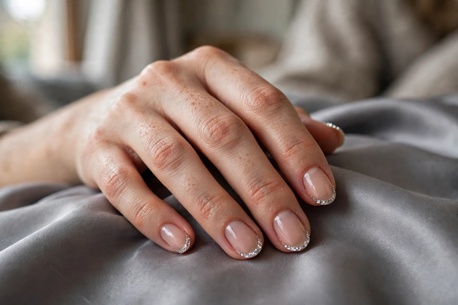 Silver Rhinestone Tips