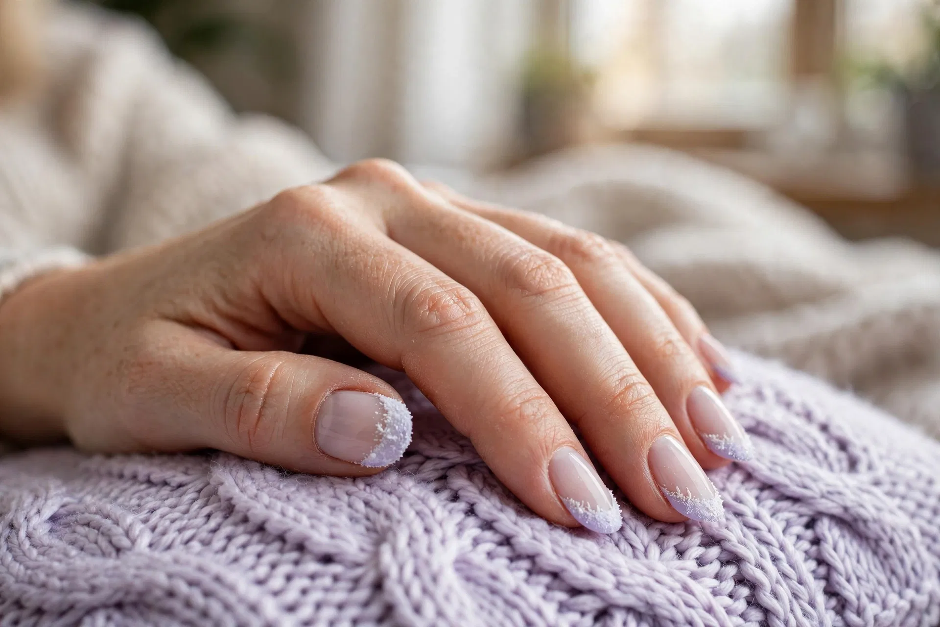 Snowy Lavender French Tips