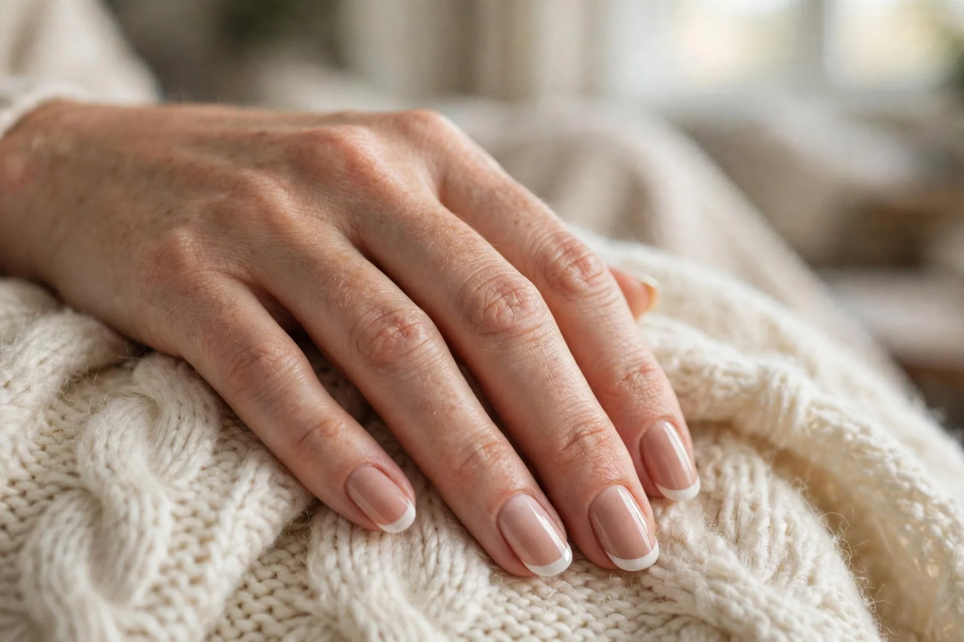 Snowy Nude French Tips