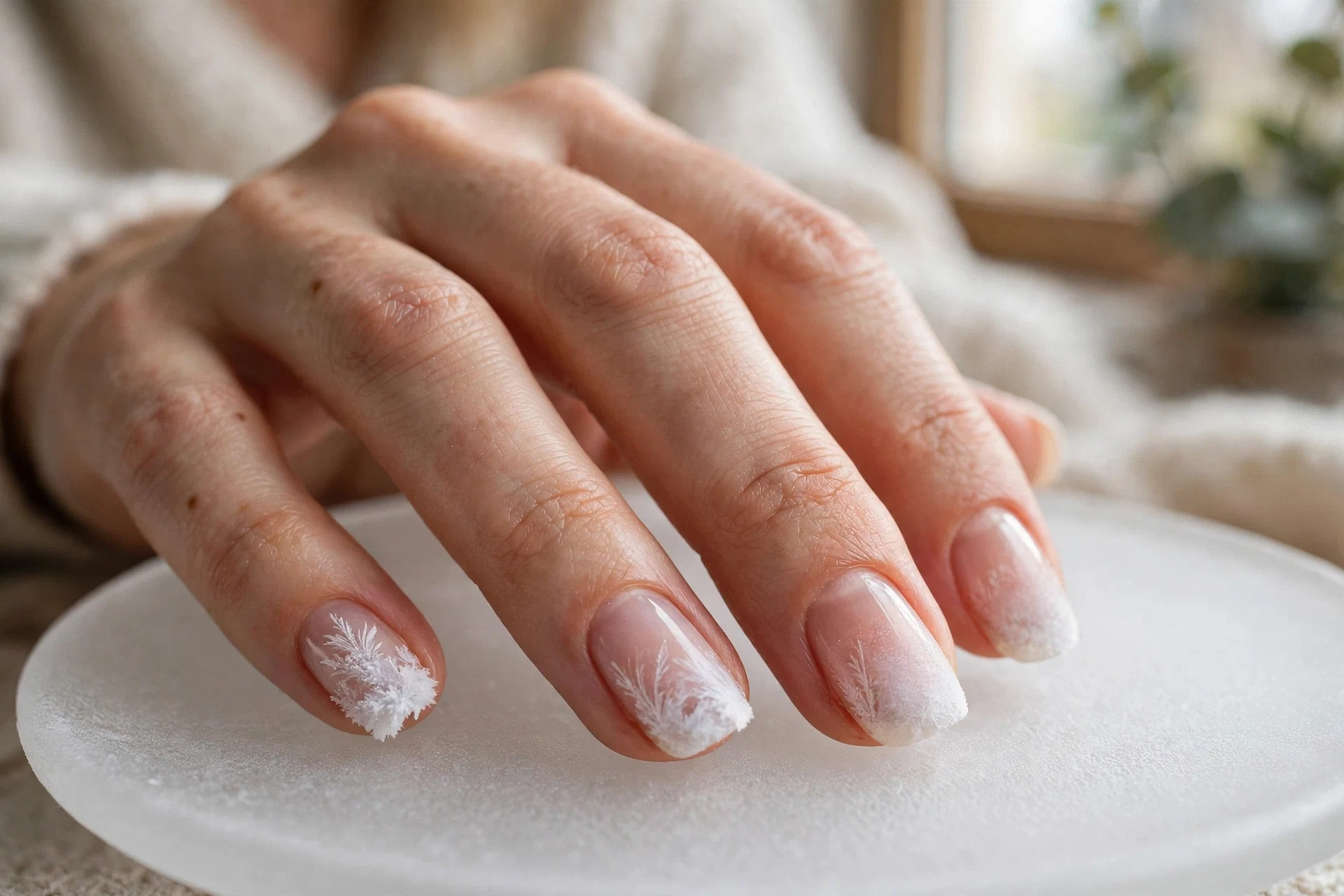 Snow Frost Gradient Tips
