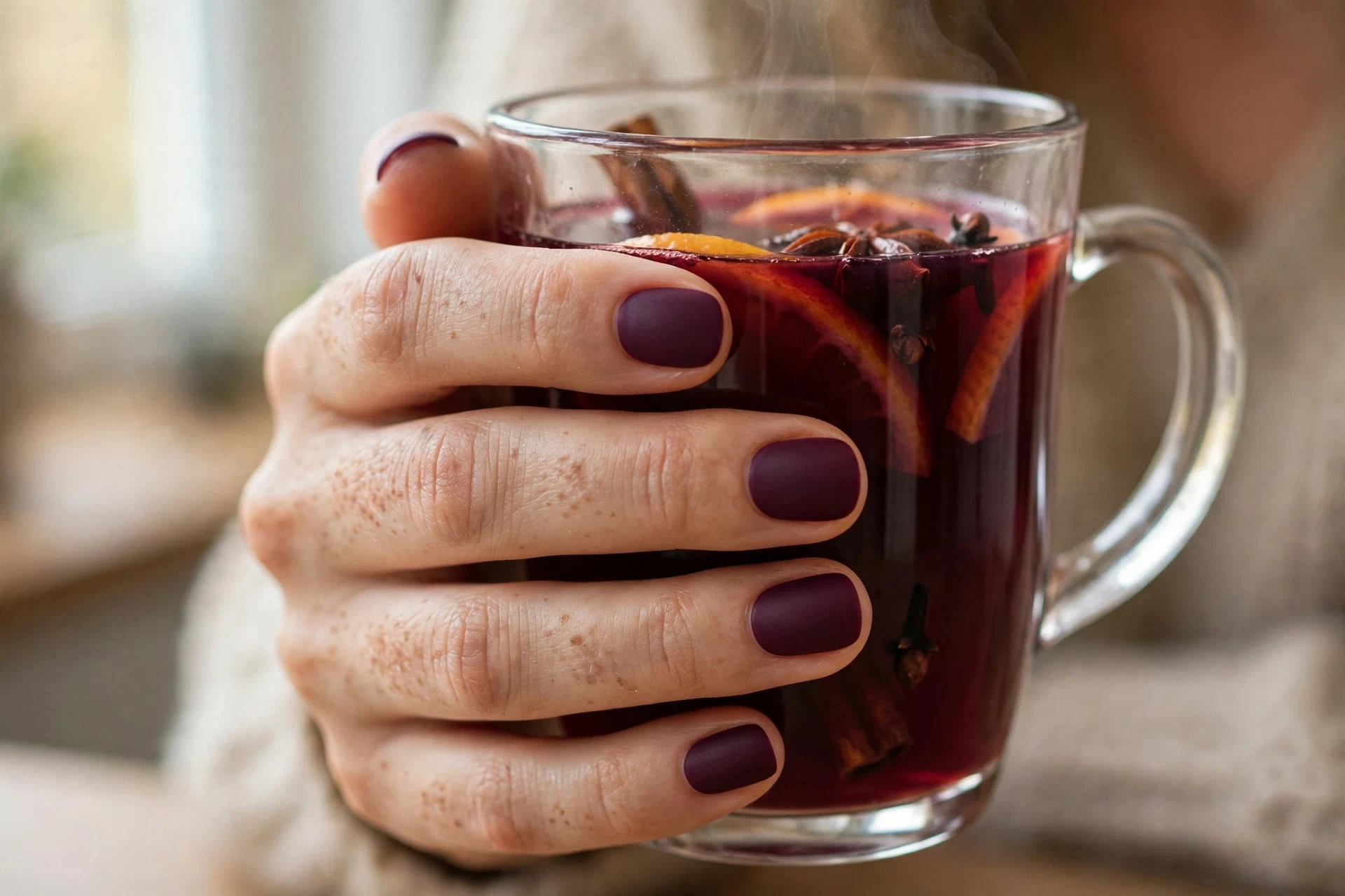 Mulled Wine Matte Nails