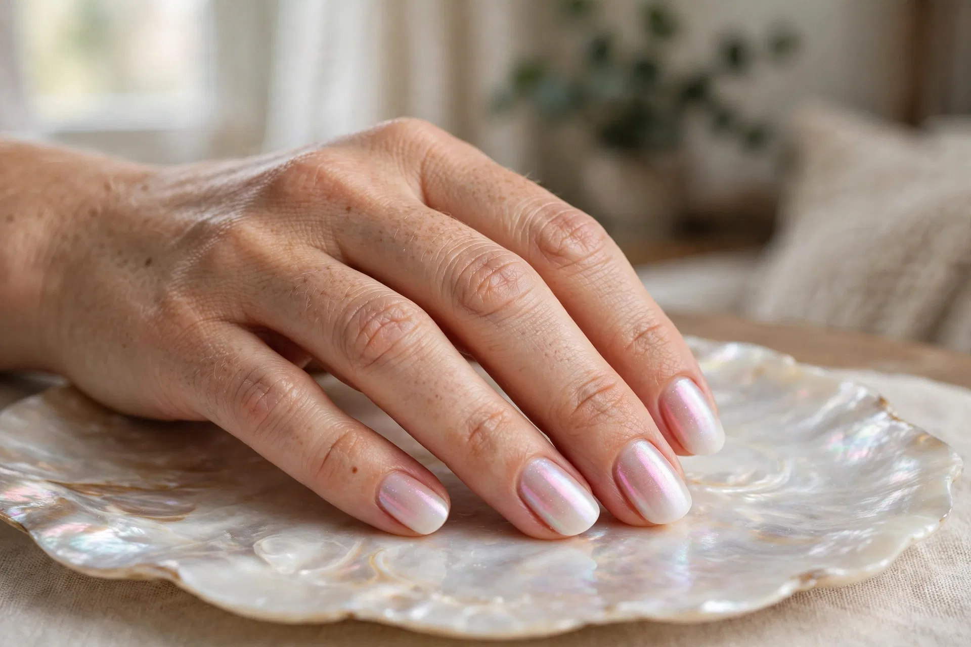 Pearlescent Ombre Nails