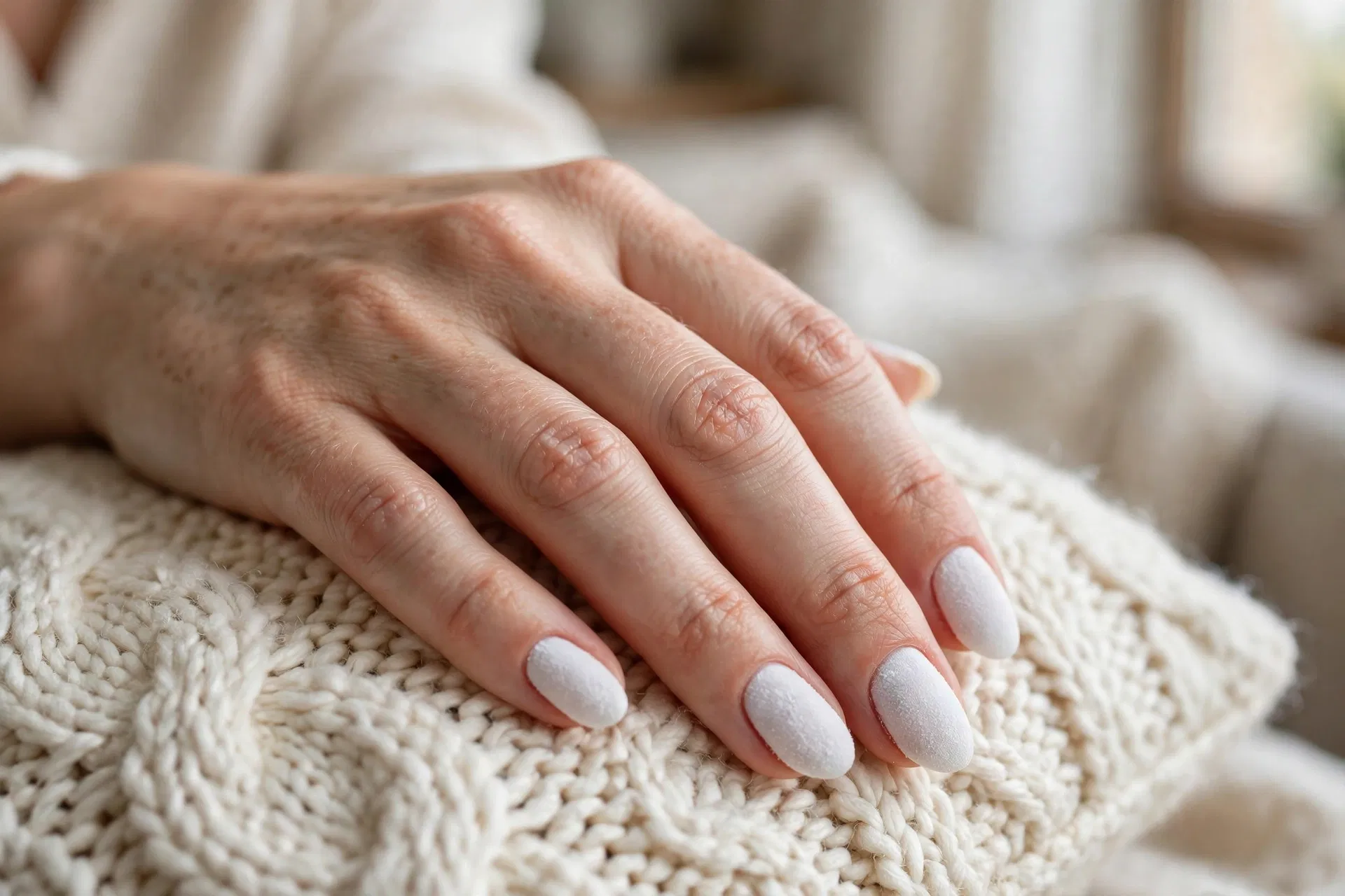 Frosted White Matte Nails