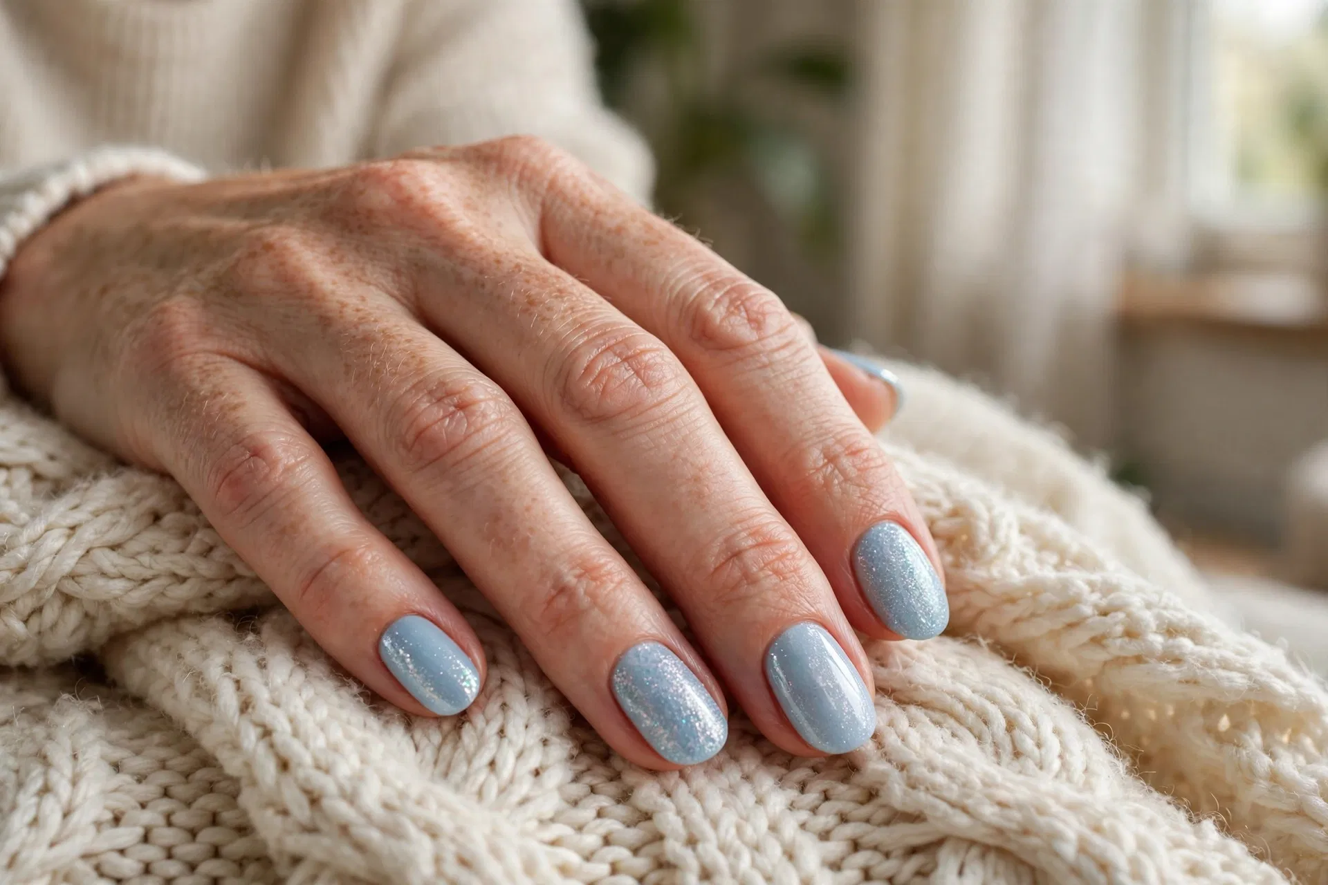 Ice Skating Blue Nails