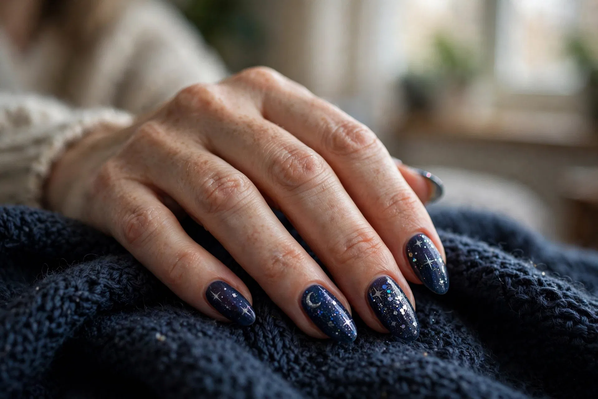 Winter Night Sky Nails