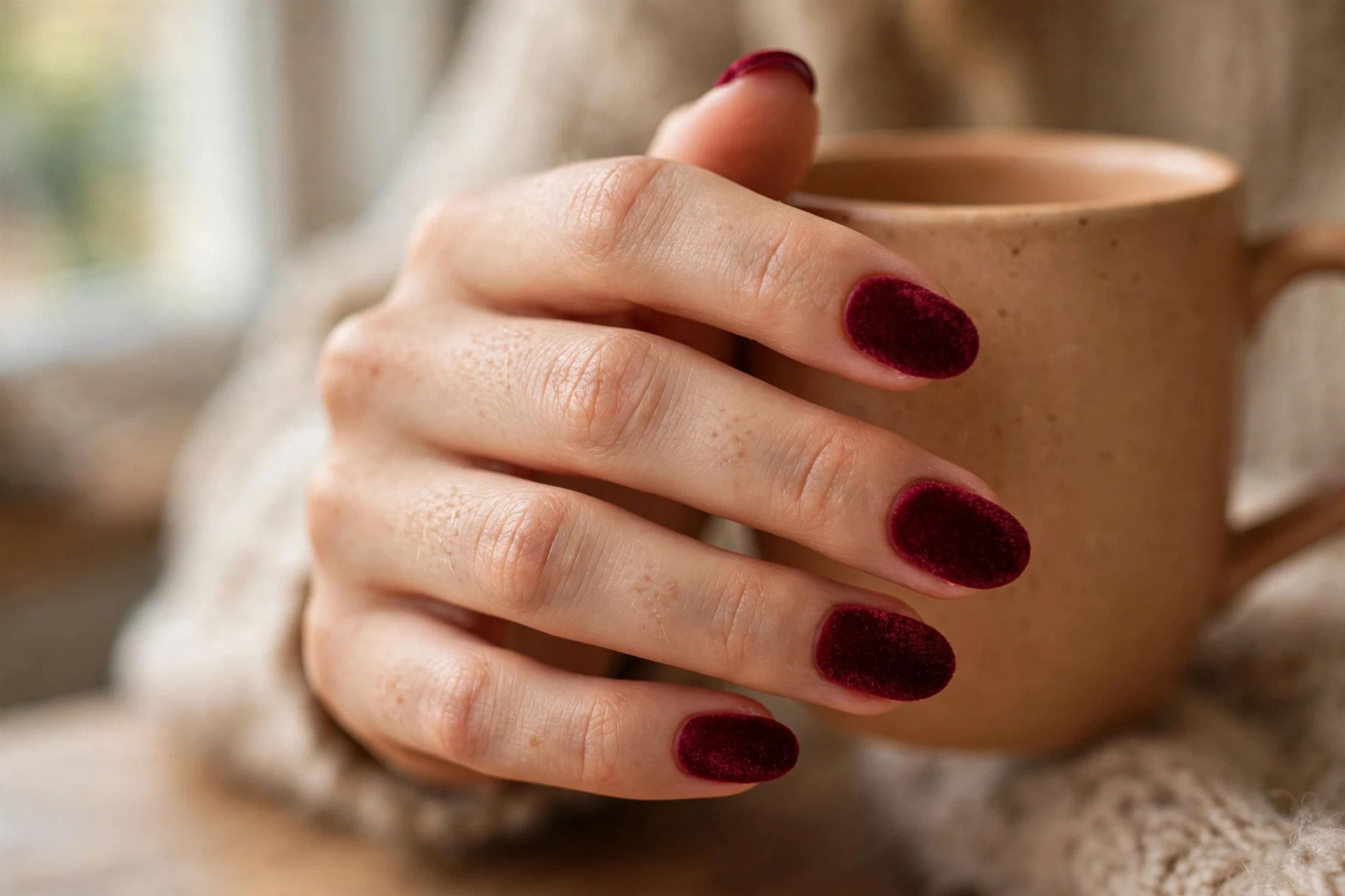Cranberry Velvet Nails