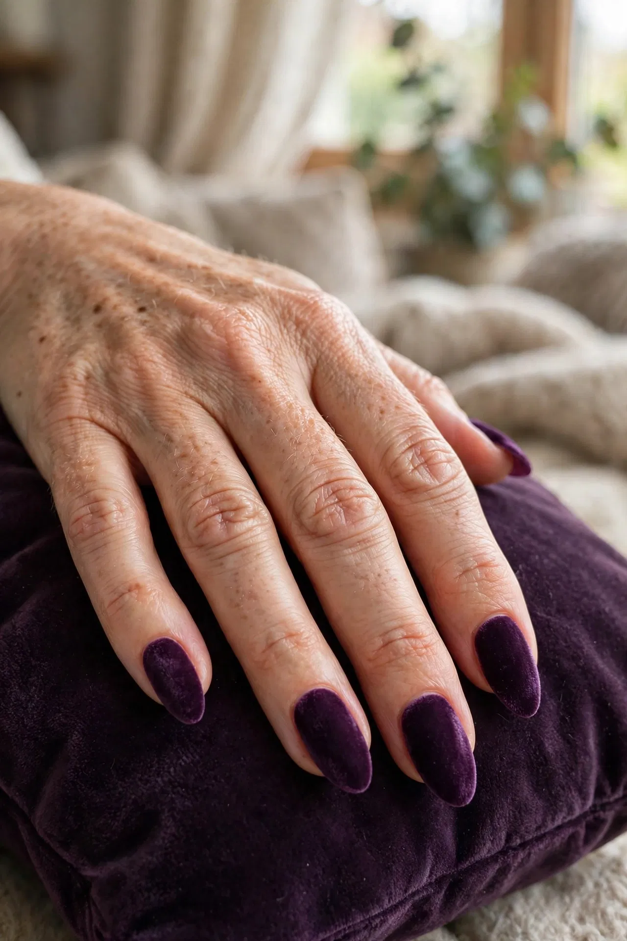 Plum Velvet Matte Nails
