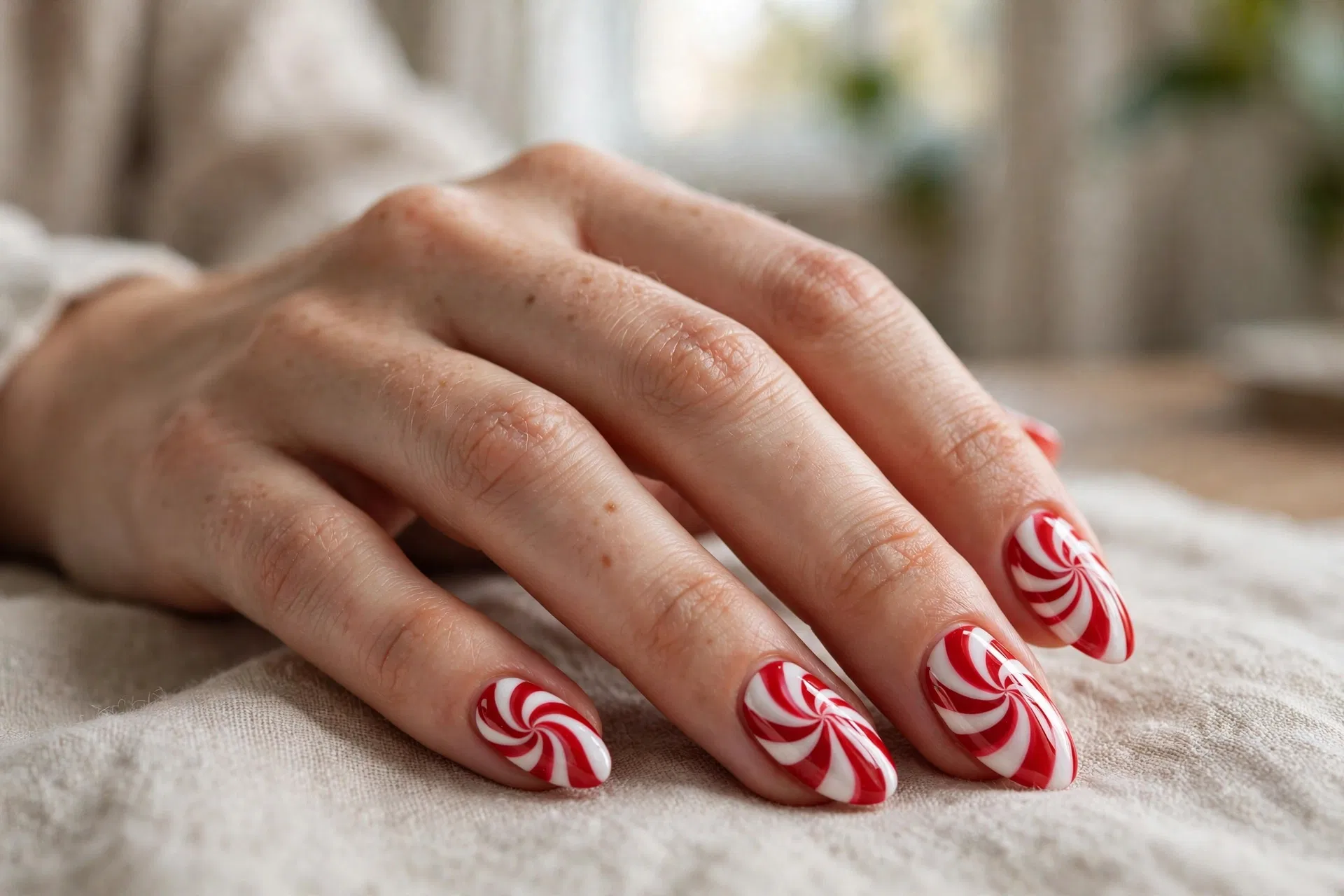 Peppermint Swirl Nails