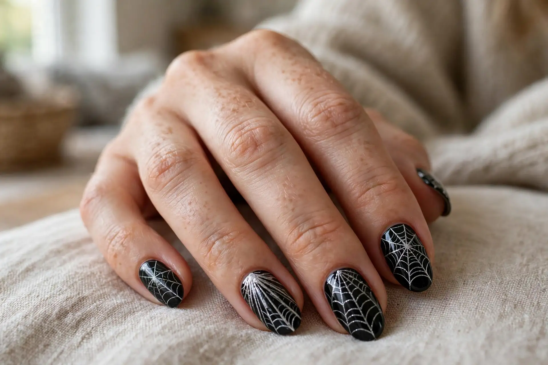 Black With Silver Webbing