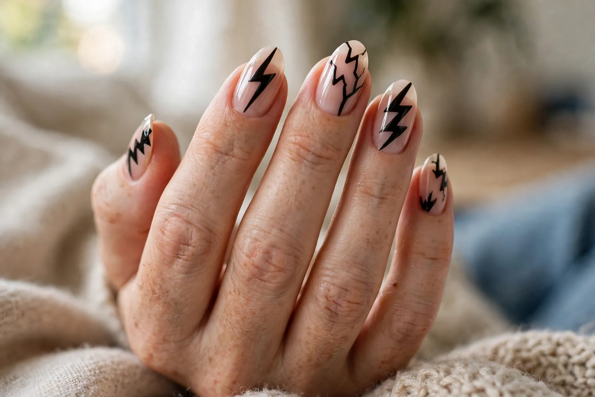 Black Lightning Bolts