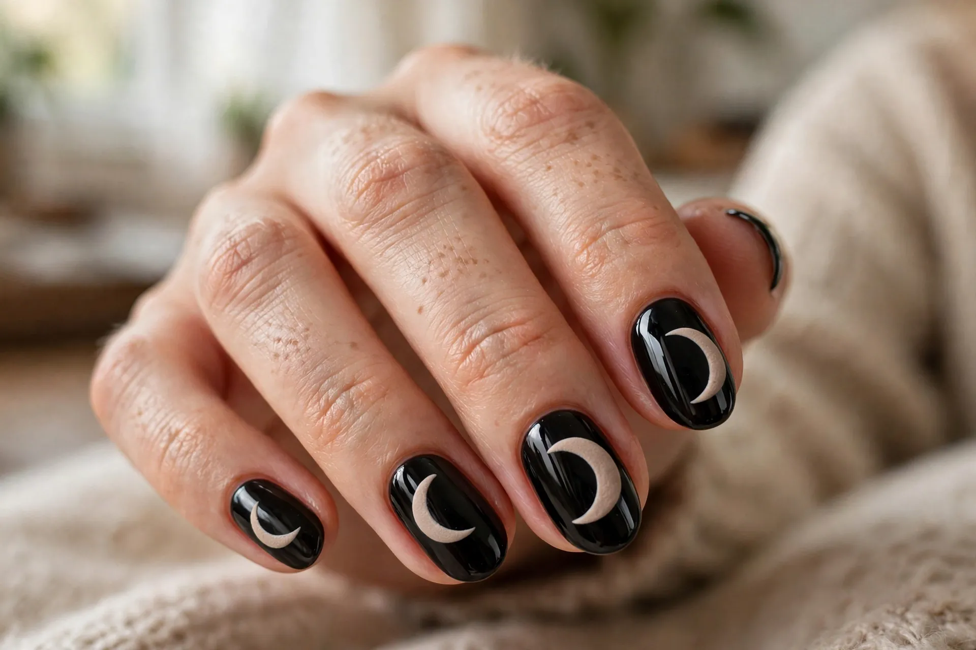 Glossy Black With Matte Moon