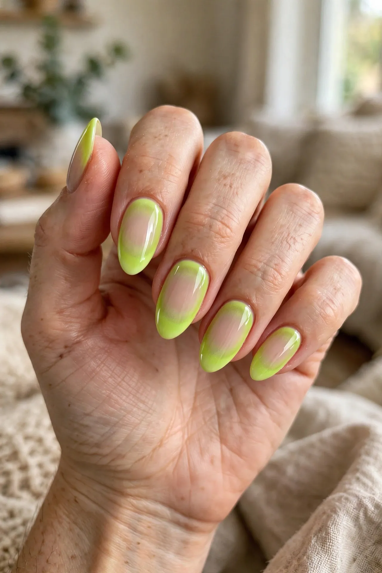 Lime Aura Nails