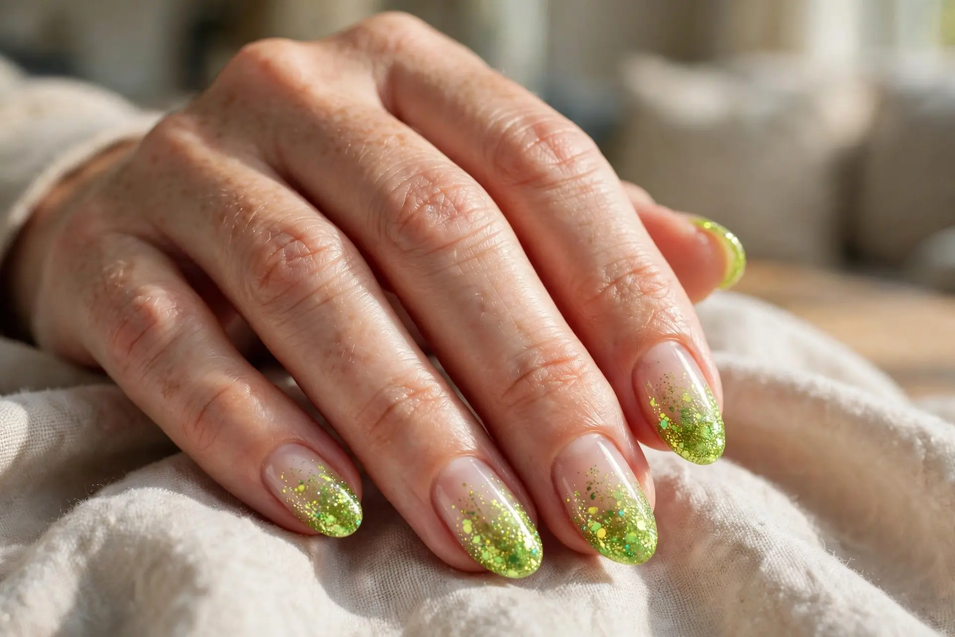 Lime Glitter Fade