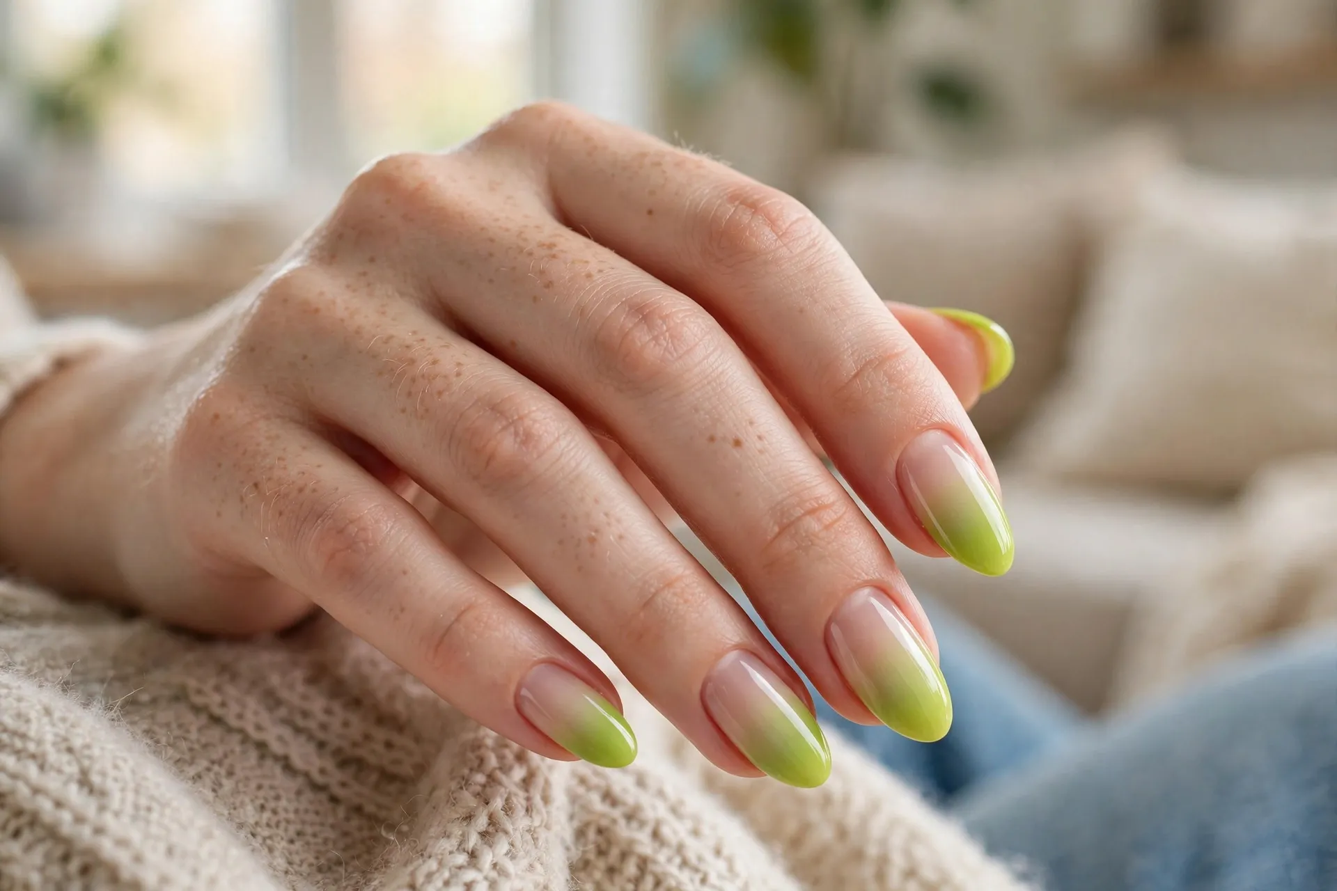 Lime Ombre Tips