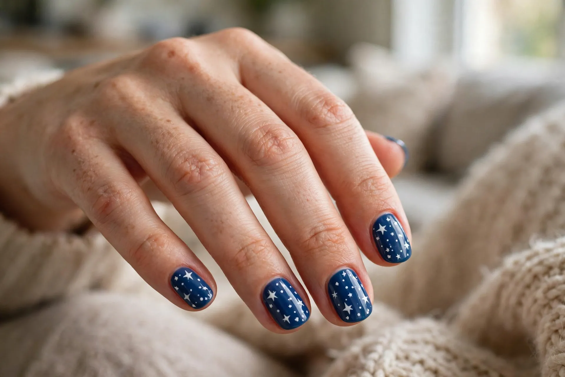White Stars on Blue