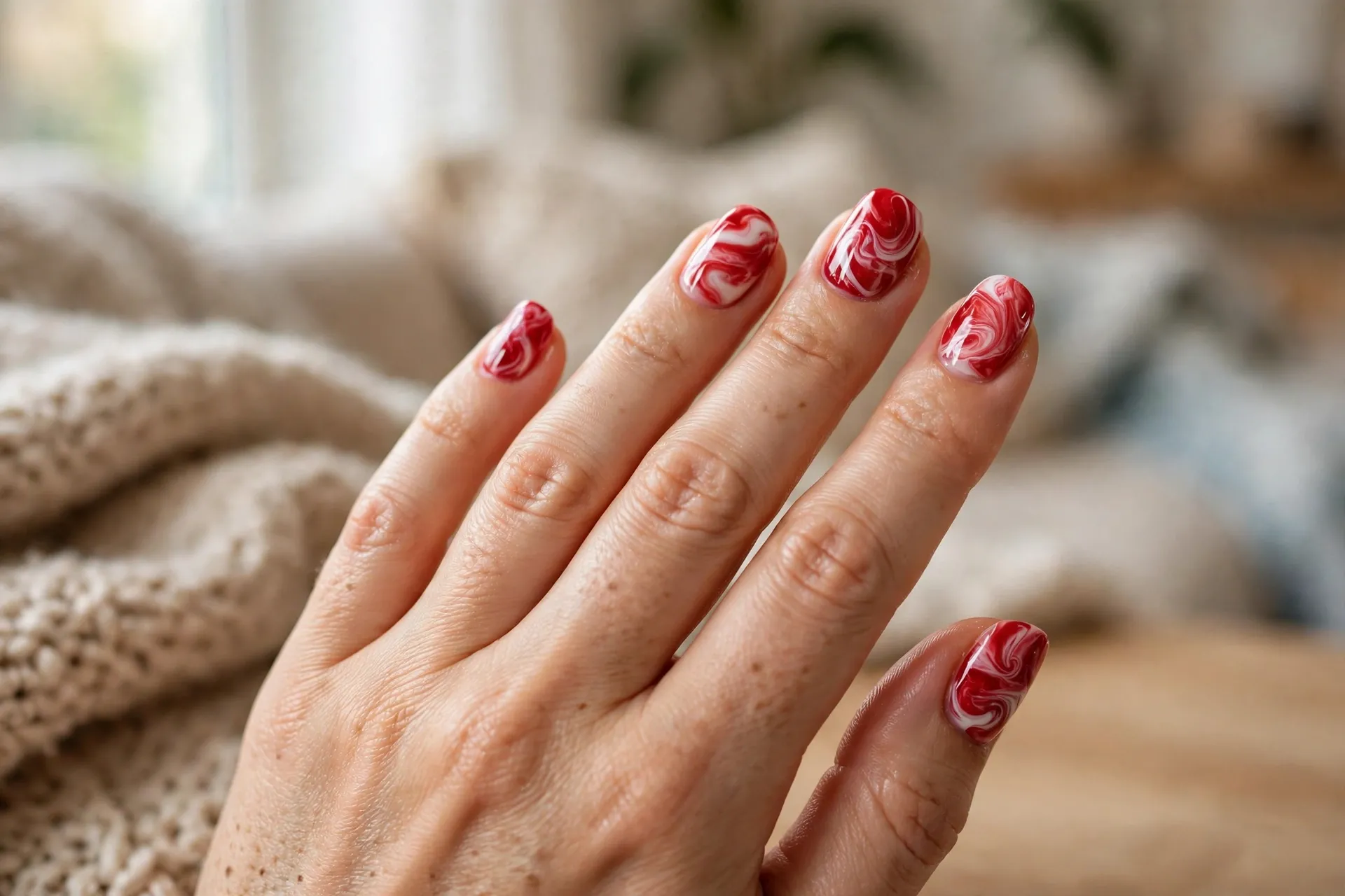 Red White Swirls