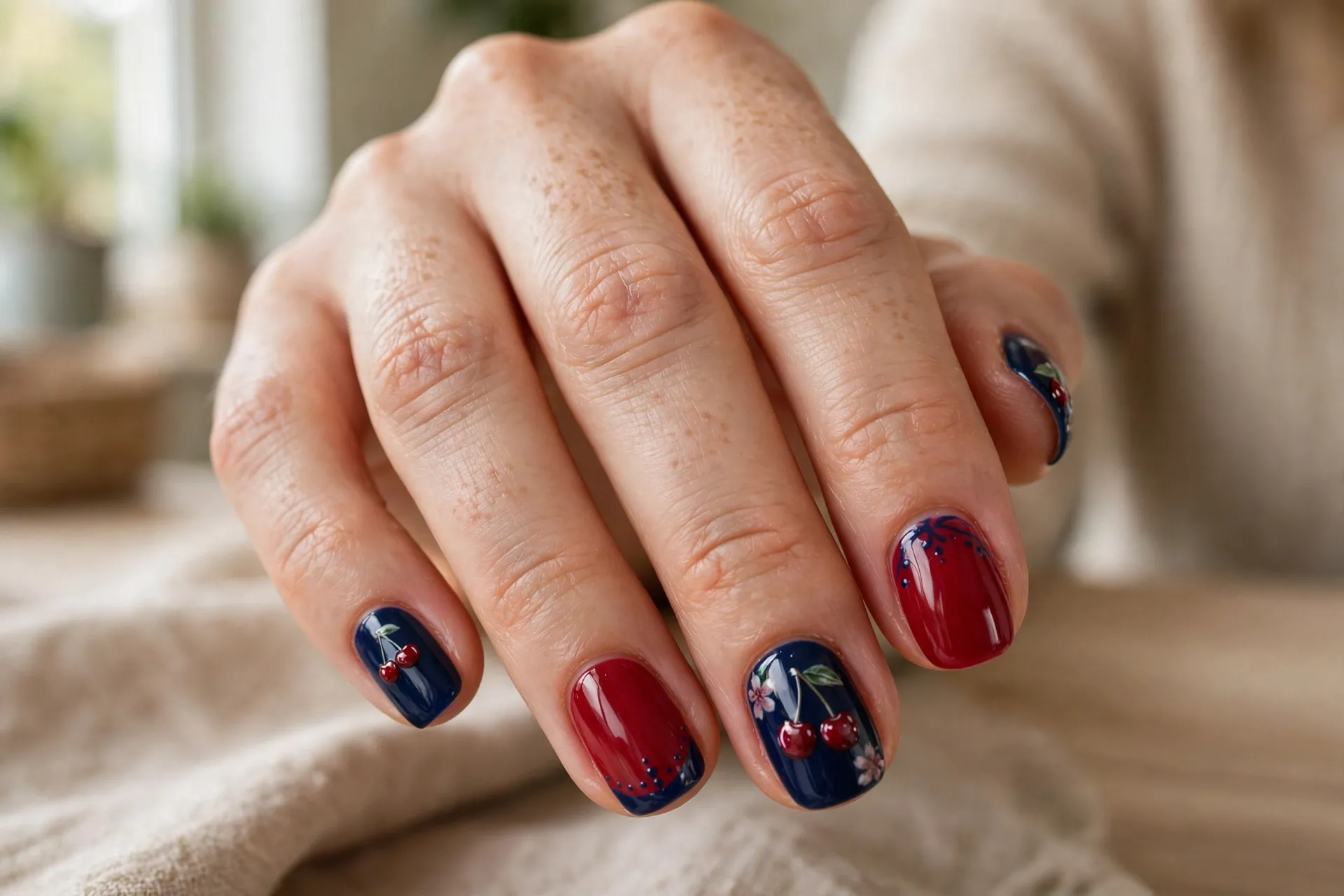 Navy and Cherry