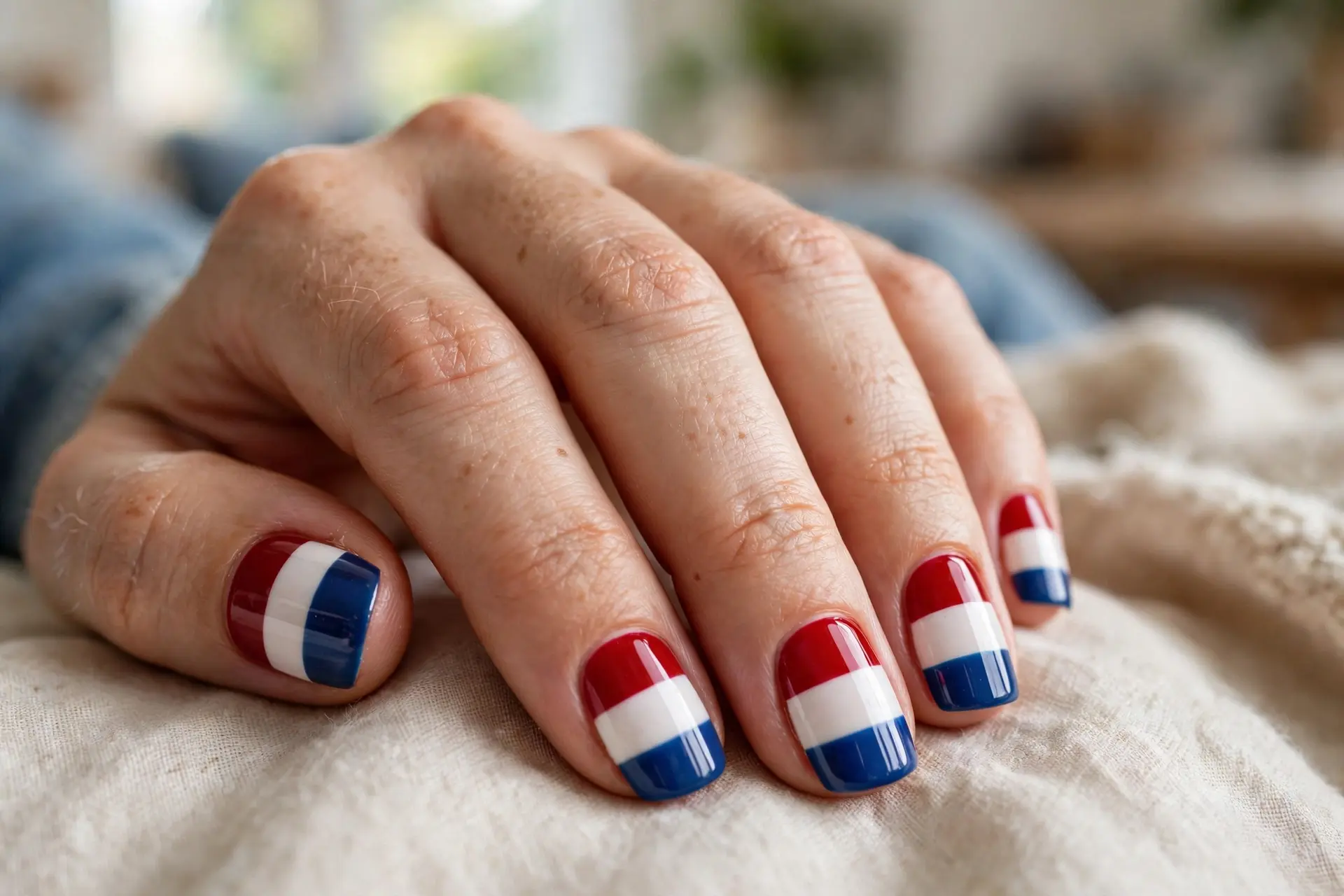 Red White Blue Color Block