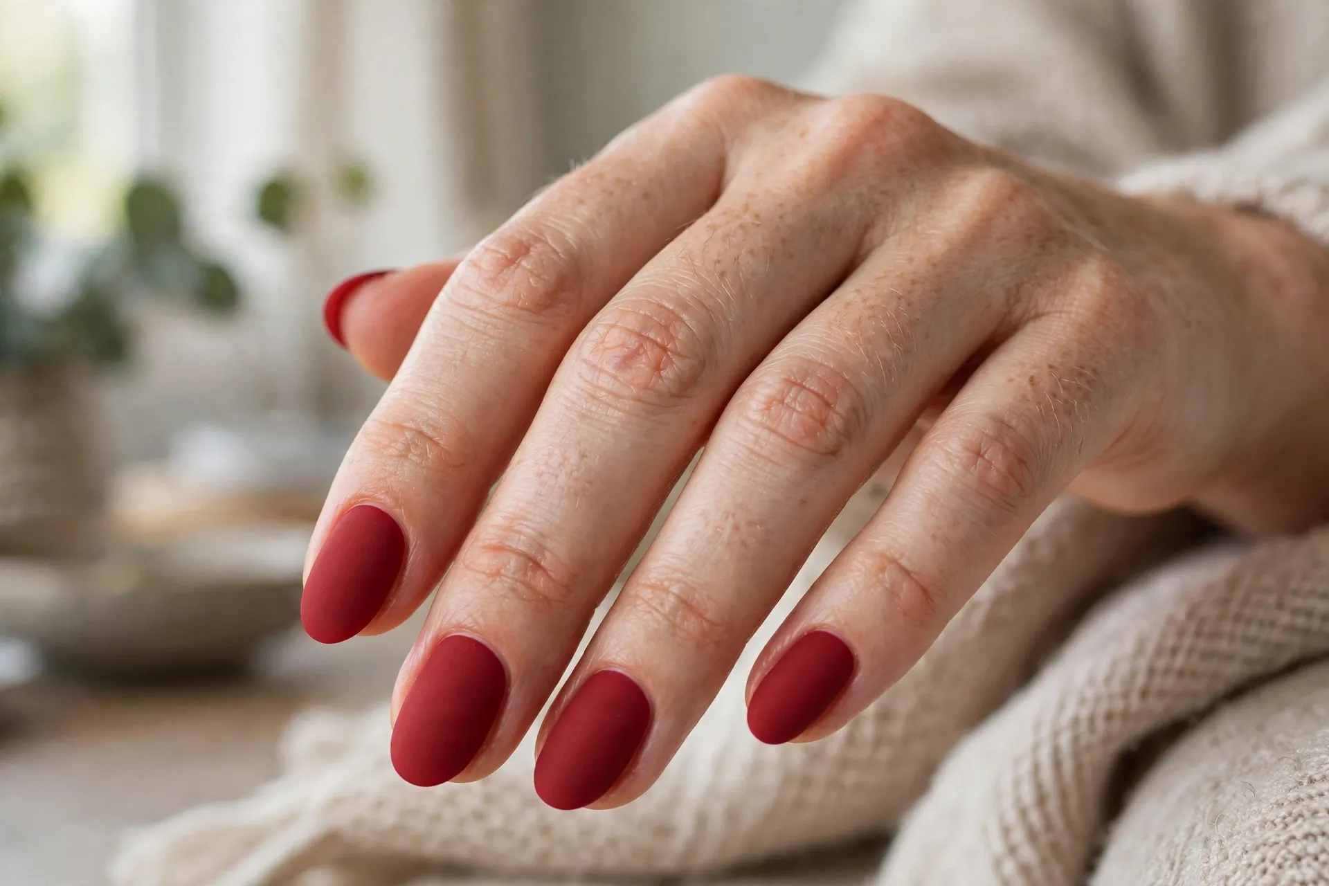 Oval Matte Red