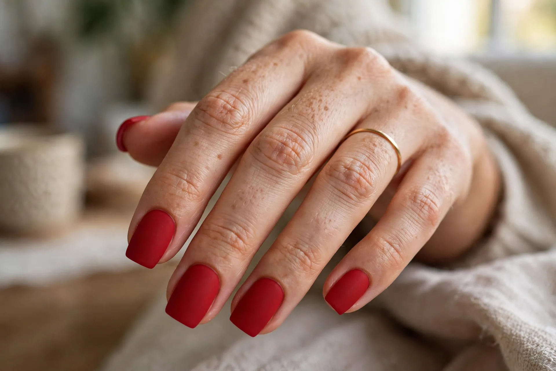 Squoval Matte Red