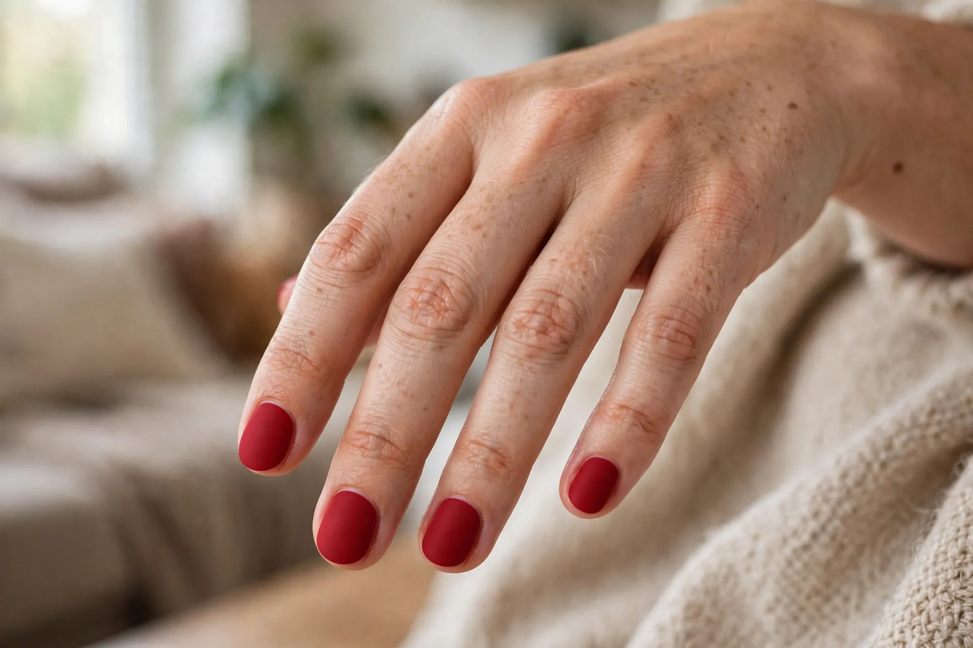 Short Round Matte Red