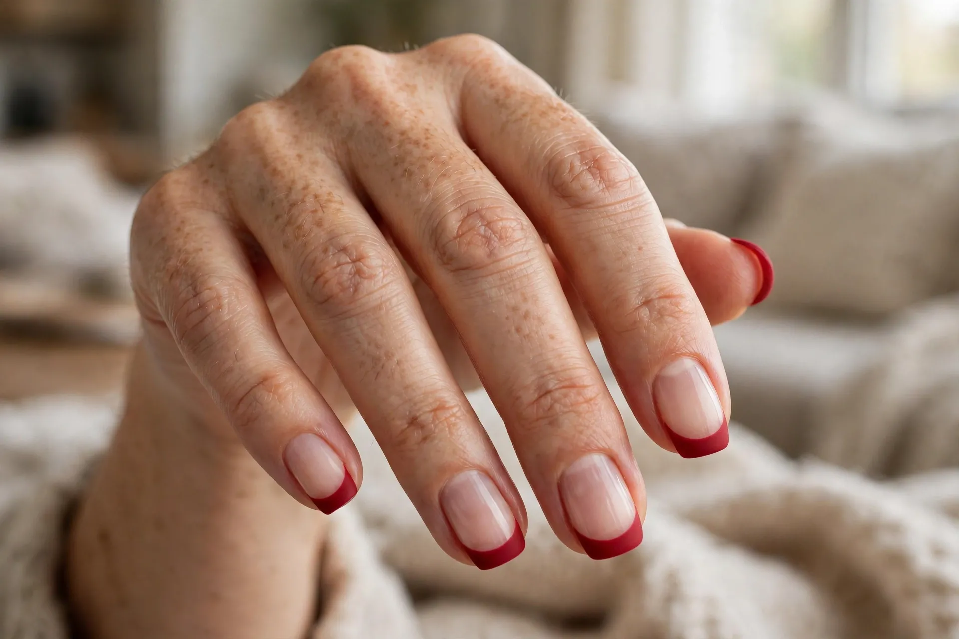 Matte Red French Tips