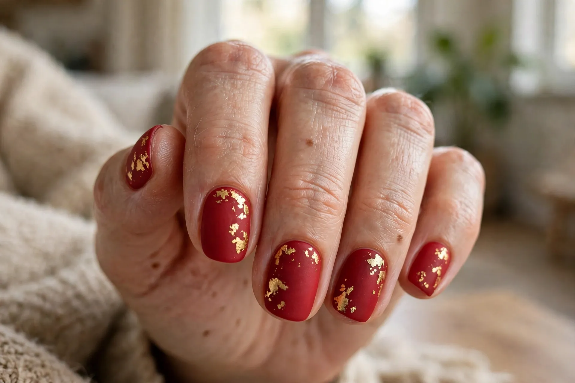 Matte Red With Gold Foil