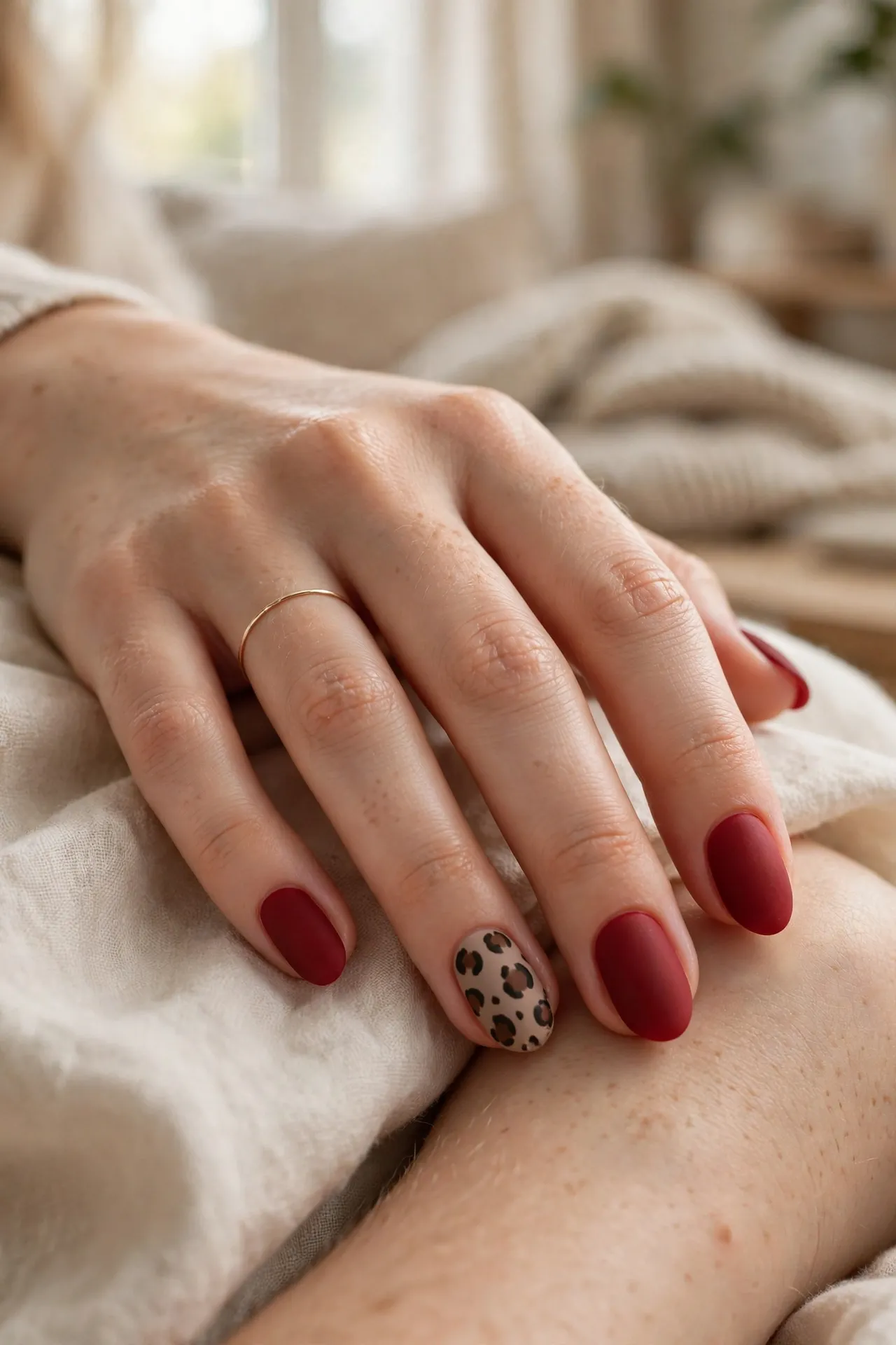 Matte Red Leopard Accent