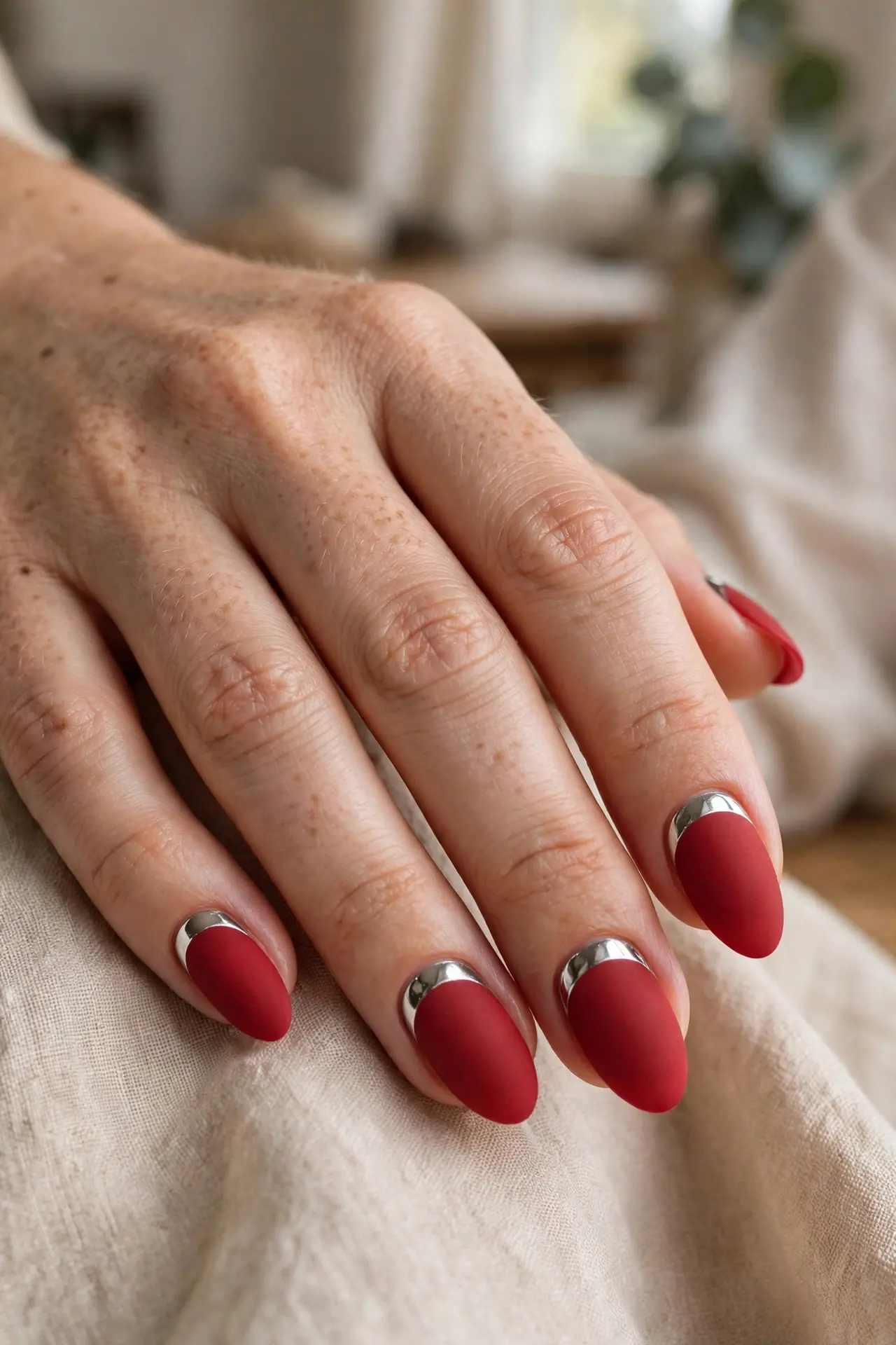 Matte Red With Chrome Reverse