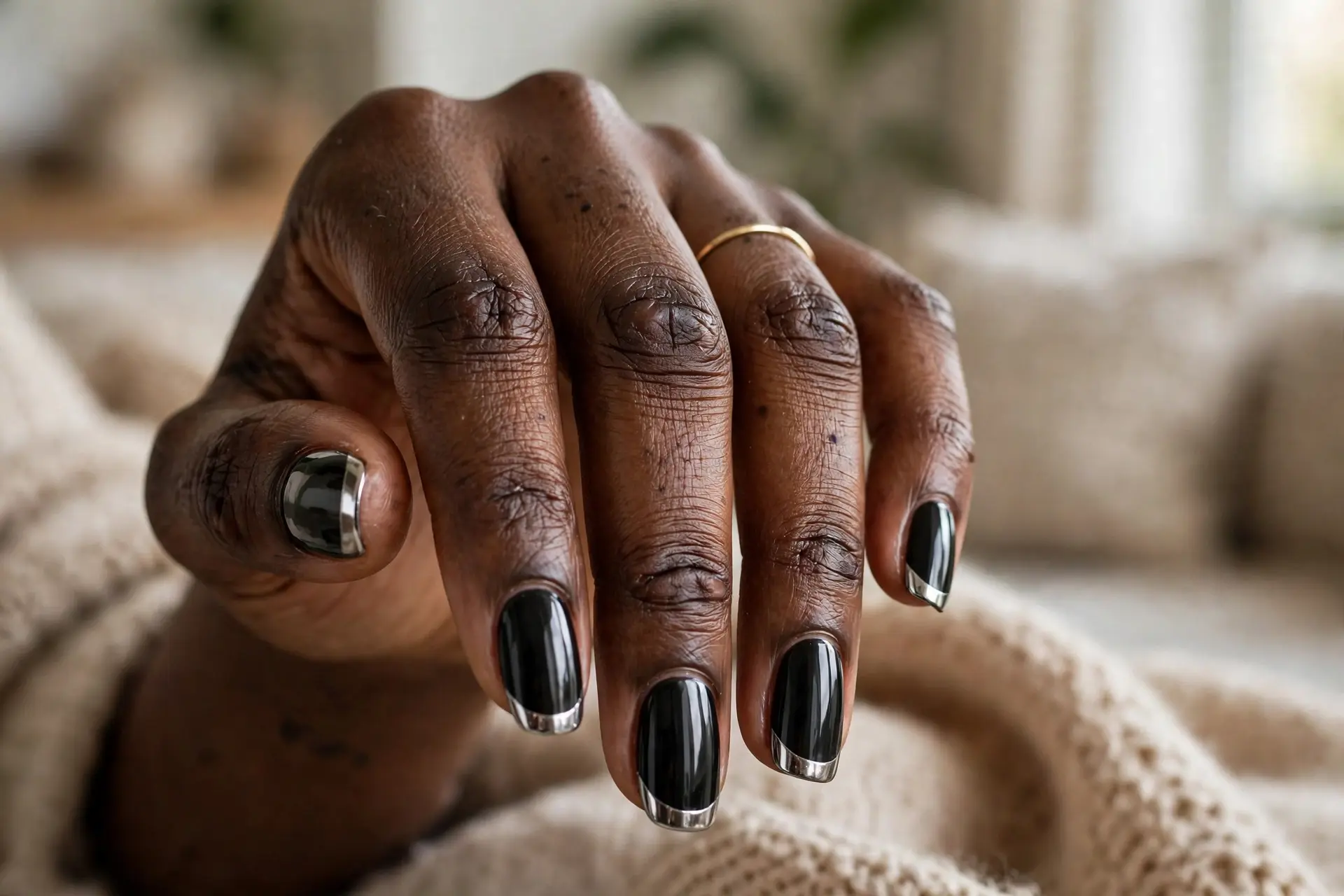 Black with Chrome Tips